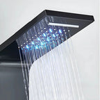 Colonne de Douche Hydromassante Noir — Écran LED, Jets & Porte-Serviette | ARNHEM