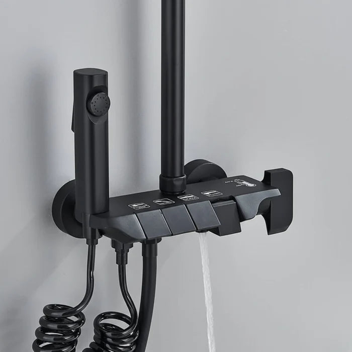 Colonne de Douche Thermostatique Noir Mat avec Douchette à Main | WISMAR