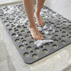 Tapis de Douche Antidérapant Perforé Gris — Sécurité et Évacuation Rapide