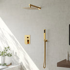 Douche Pluie Encastrée avec Douchette à Main  — Design Doré | SKOGAR