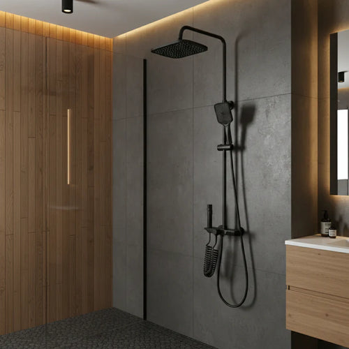 Colonne de Douche Thermostatique Noir Mat avec Douchette à Main | WISMAR