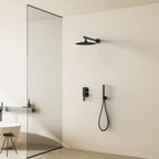 Bras de Douche Mural Noir — Fixation Rigide