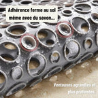 Tapis de Douche Antidérapant Perforé Gris — Sécurité et Évacuation Rapide
