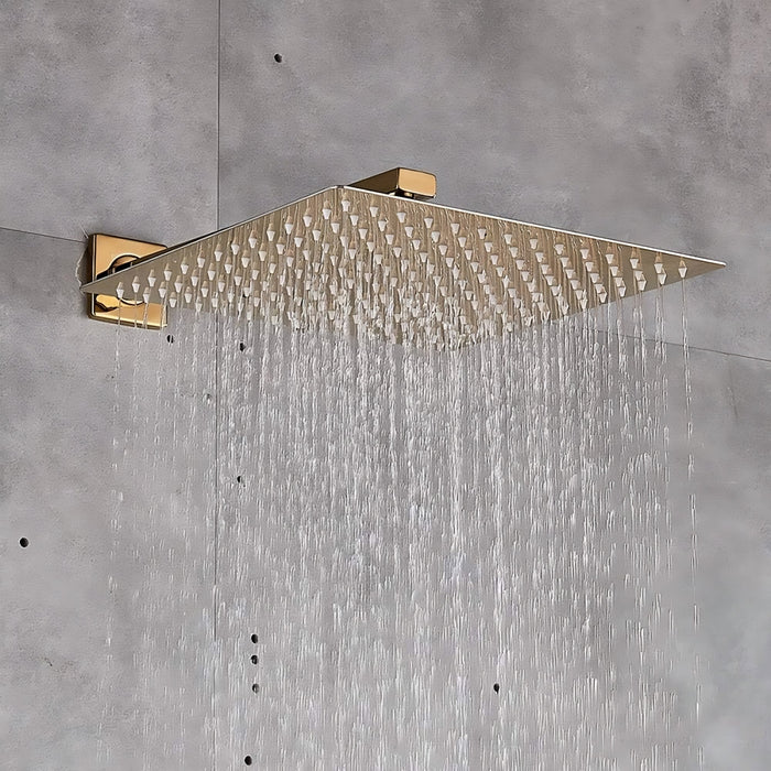 Douche Pluie Encastrée avec Douchette à Main  — Design Doré | SKOGAR