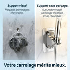 Support de Douchette Auto-Adhésif Chromé — Sans Perçage