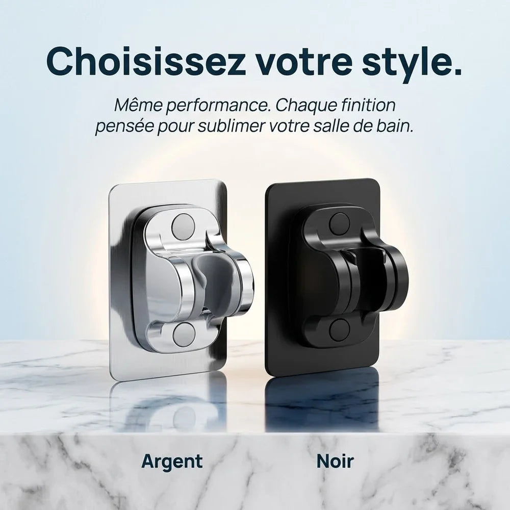 Support de Douchette Auto-Adhésif Chromé — Sans Perçage