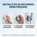 Support de Douchette Auto-Adhésif Chromé — Sans Perçage