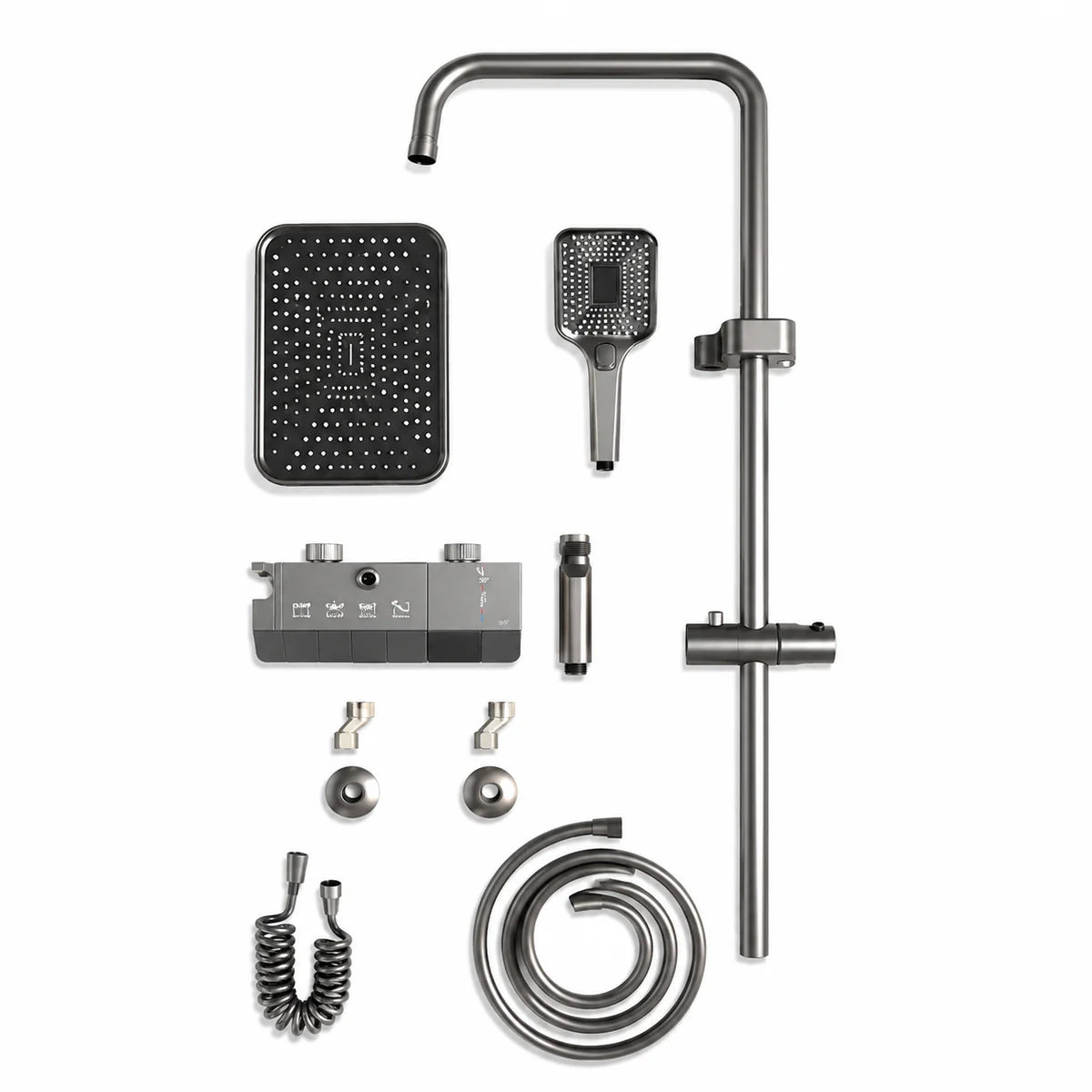 Colonne de Douche Thermostatique Noire — Douchette à Main et écran digital | TURKU