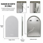 Miroir Arche LED Rectangulaire — Luminosité Réglable, Tactile | PIRAN