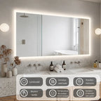 Miroir Rectangulaire LED — 3 Couleurs, Luminosité Réglable | HALLSTATT