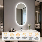 Miroir Ovale LED  — 3 Couleurs, Anti-Buée, Mémoire | TBILISSI