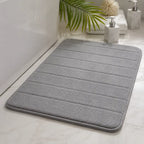 Tapis de Bain Absorbant Gris — Confort Moelleux Antidérapant