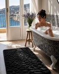 Tapis de Bain Galets Antidérapant – Effet Massant 3D Noir | 40x60cm