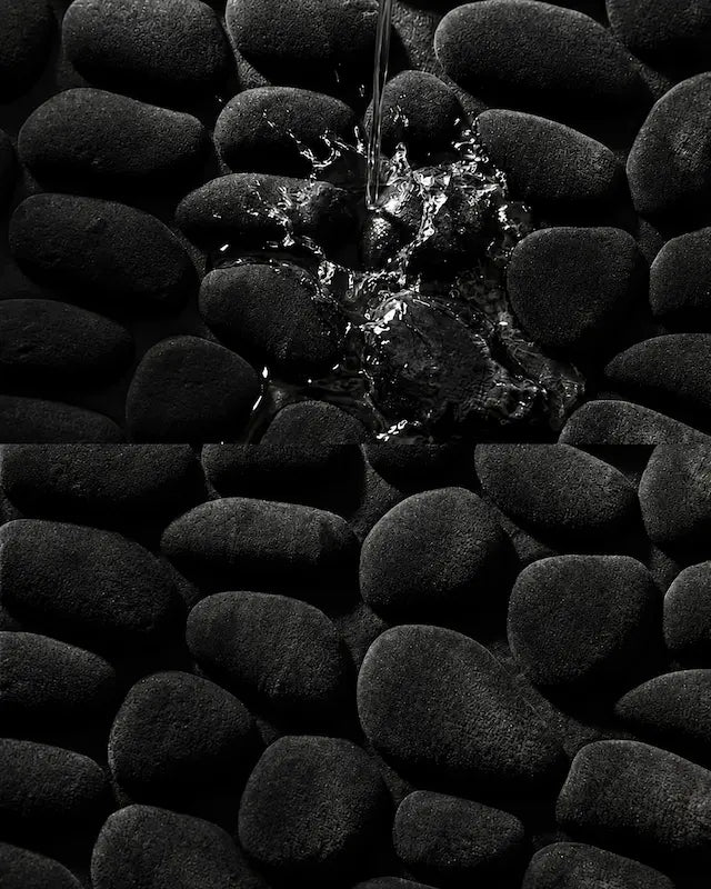 Tapis de Bain Galets Antidérapant – Effet Massant 3D Noir | 40x60cm