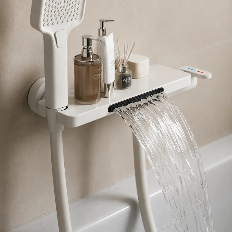 Robinet de Baignoire Thermostatique avec Tablette Intégrée et Douchette | LOFOTEN