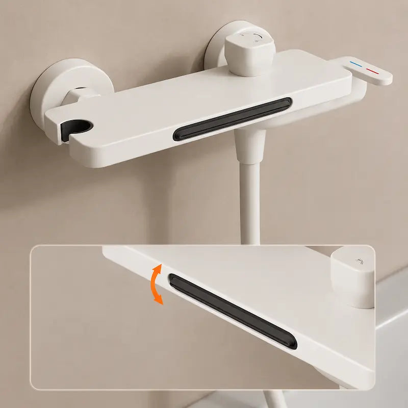 Robinet de Baignoire Thermostatique avec Tablette Intégrée et Douchette | LOFOTEN
