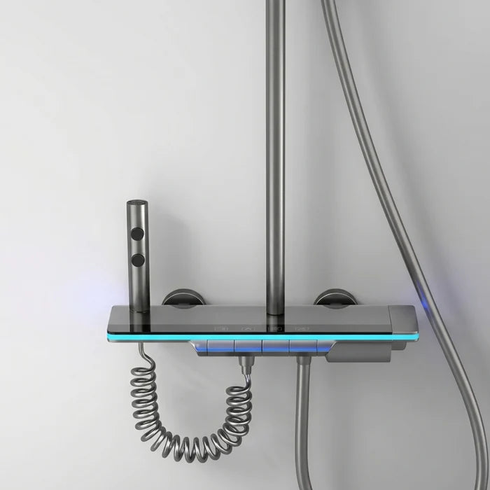 Colonne de Douche Thermostatique Noir — Écran LED, Pluie & Douchette | DALARNA