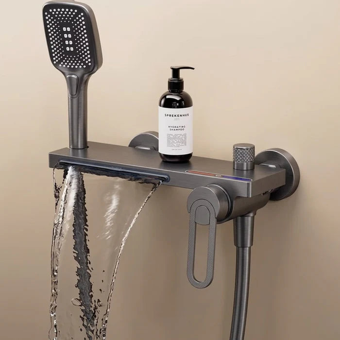 Robinet de Baignoire Effet Cascade Doré avec Douchette | INARI
