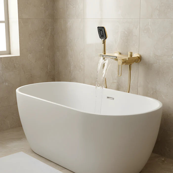 Robinet de Baignoire Effet Cascade Doré avec Douchette | INARI
