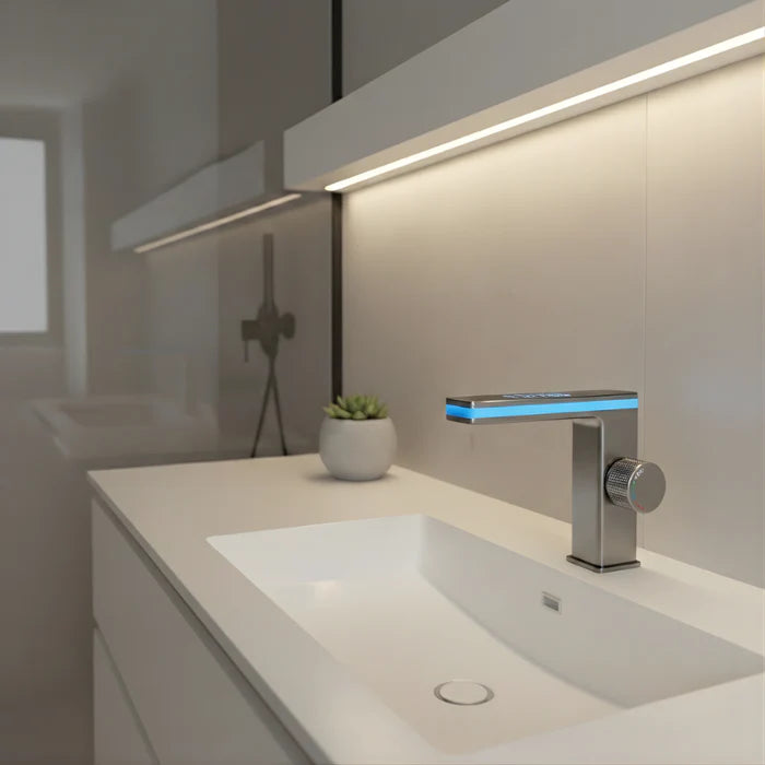 Robinet de Lavabo Thermostatique LED — Design Minimaliste | KEBNEKAISE
