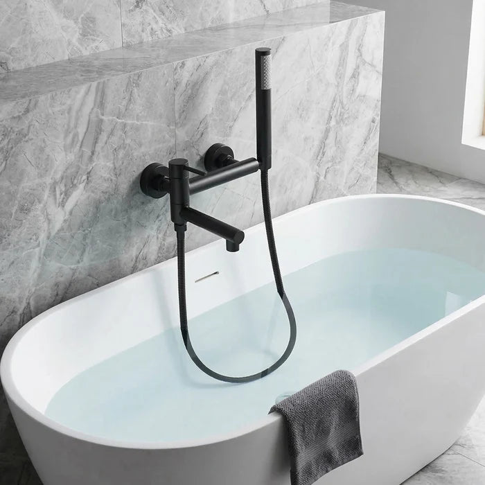 Mitigeur de Baignoire Mural avec Douchette — Design Noir Mat | MALMO