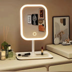 Miroir Maquillage LED Tricolore Tactile Rechargeable AROSA — Rotation 360°