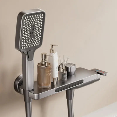 Robinet de Baignoire Thermostatique avec Tablette Intégrée et Douchette | LOFOTEN