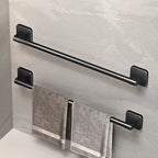 Porte-Serviettes Mural Noir Mat sans Perçage en Aluminium | PARATY