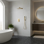 Douche Pluie Encastrée avec Douchette à Main  — Design Doré | SKOGAR