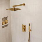 Douche Pluie Encastrée avec Douchette à Main  — Design Doré | SKOGAR