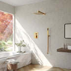 Douche Pluie Encastrée avec Douchette à Main  — Design Doré | SKOGAR