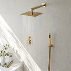 Douche Pluie Encastrée avec Douchette à Main  — Design Doré | SKOGAR