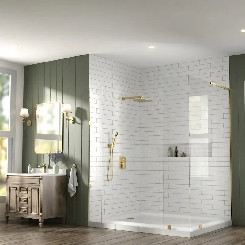 Douche Pluie Encastrée avec Douchette à Main  — Design Doré | SKOGAR