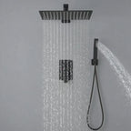 Ensemble de Douche Pluie Encastré Noir avec Douchette à Main | VATTERN