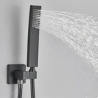 Ensemble de Douche Pluie Encastré Noir avec Douchette à Main | VATTERN