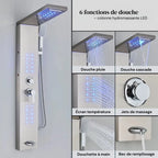 Colonne de Douche Hydromassante LED — Pluie, Cascade & Jets de Massage | TARTU