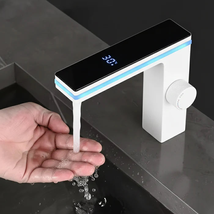 Robinet de Lavabo Thermostatique LED — Design Minimaliste | KEBNEKAISE