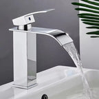 Robinet Cascade Noir pour Lavabo — Mitigeur Salle de Bain Design | Valparaíso
