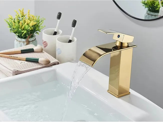 Robinet Cascade Noir pour Lavabo — Mitigeur Salle de Bain Design | Valparaíso