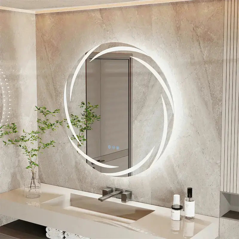 Miroir Rond LED Anti-Buée Tactile — Design Moderne | SIBIU