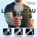 Pommeau de Douche Filtrant, Économique et Anti Calcaire  — 3 Modes, Stop Eau | ERFURT
