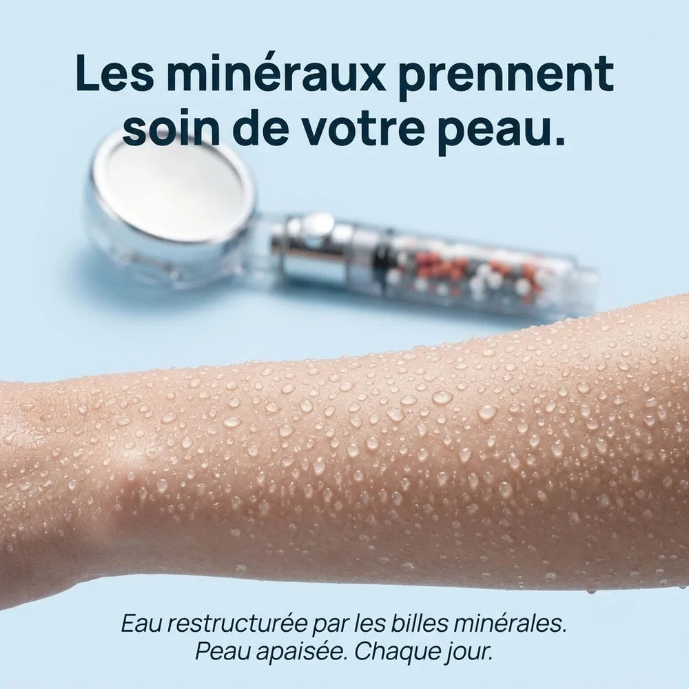 Pommeau de Douche Filtrant, Économique et Anti Calcaire  — 3 Modes, Stop Eau | ERFURT
