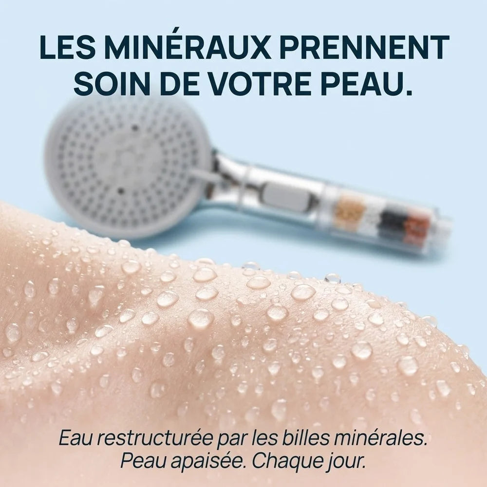 Pommeau de Douche Filtrant, Économique et Anti Calcaire — 5 Modes, Billes Minérales  | ERFURT