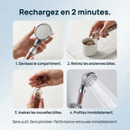 Pommeau de Douche Filtrant et Anticalcaire — Billes Minérales, 3 Modes | ERFURT