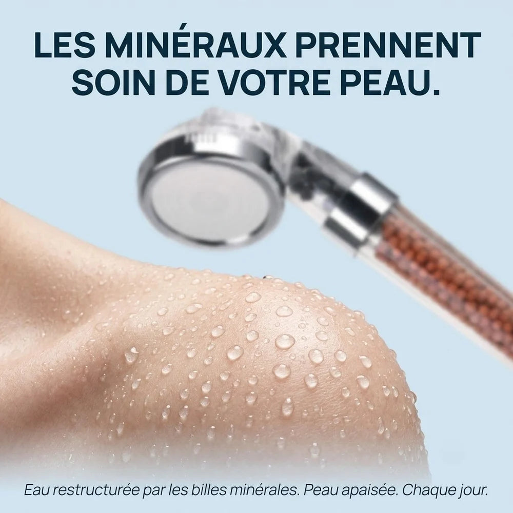 Pommeau de Douche Filtrant et Anticalcaire — Billes Minérales, 3 Modes | ERFURT