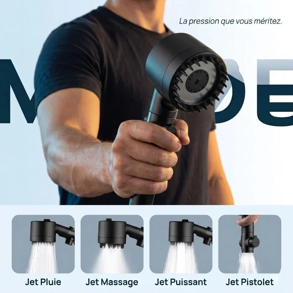 Pommeau de Douche Filtrant, Anticalcaire & Économique — Stop Eau Intégré | PASSAU