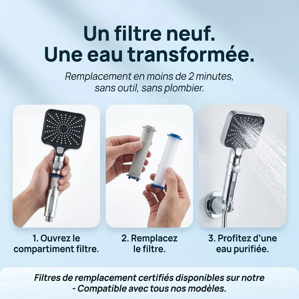 Pommeau de Douche Filtrant, Anticalcaire & Économe en Eau | DINANT