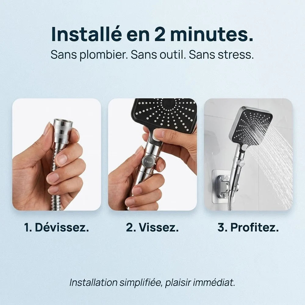 Pommeau de Douche Filtrant, Anticalcaire & Économe en Eau | DINANT
