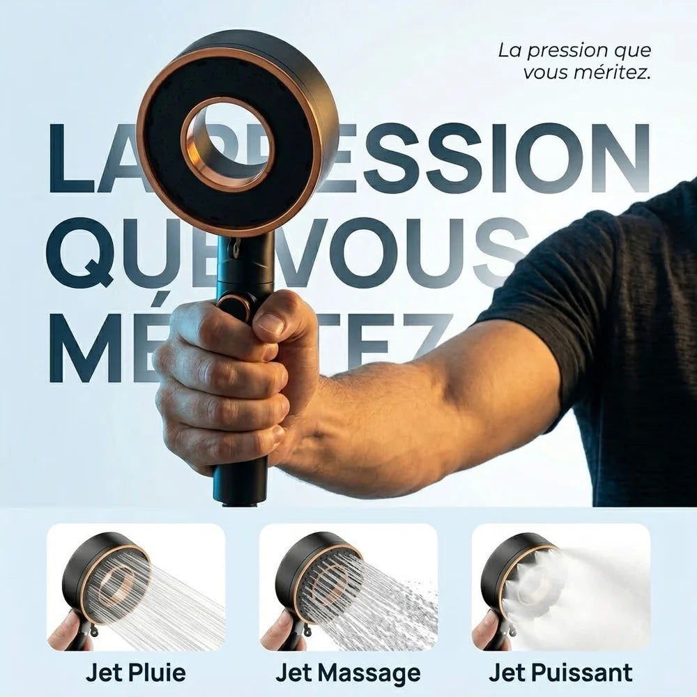 Pommeau de Douche Haute Pression et Économique — 3 Modes de Jet | LINZ