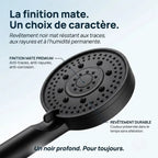Pommeau de Douche Haute Pression Noir 5 Modes | ZWOLLE